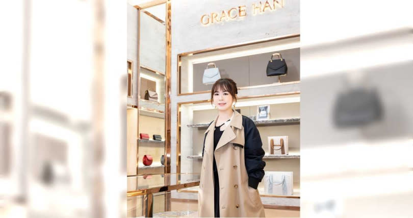 王思涵創立品牌Grace Han時遇到疫情，因為凱特王妃背品牌包露面，品牌又再次起死回生。（圖／Grace Han提供）