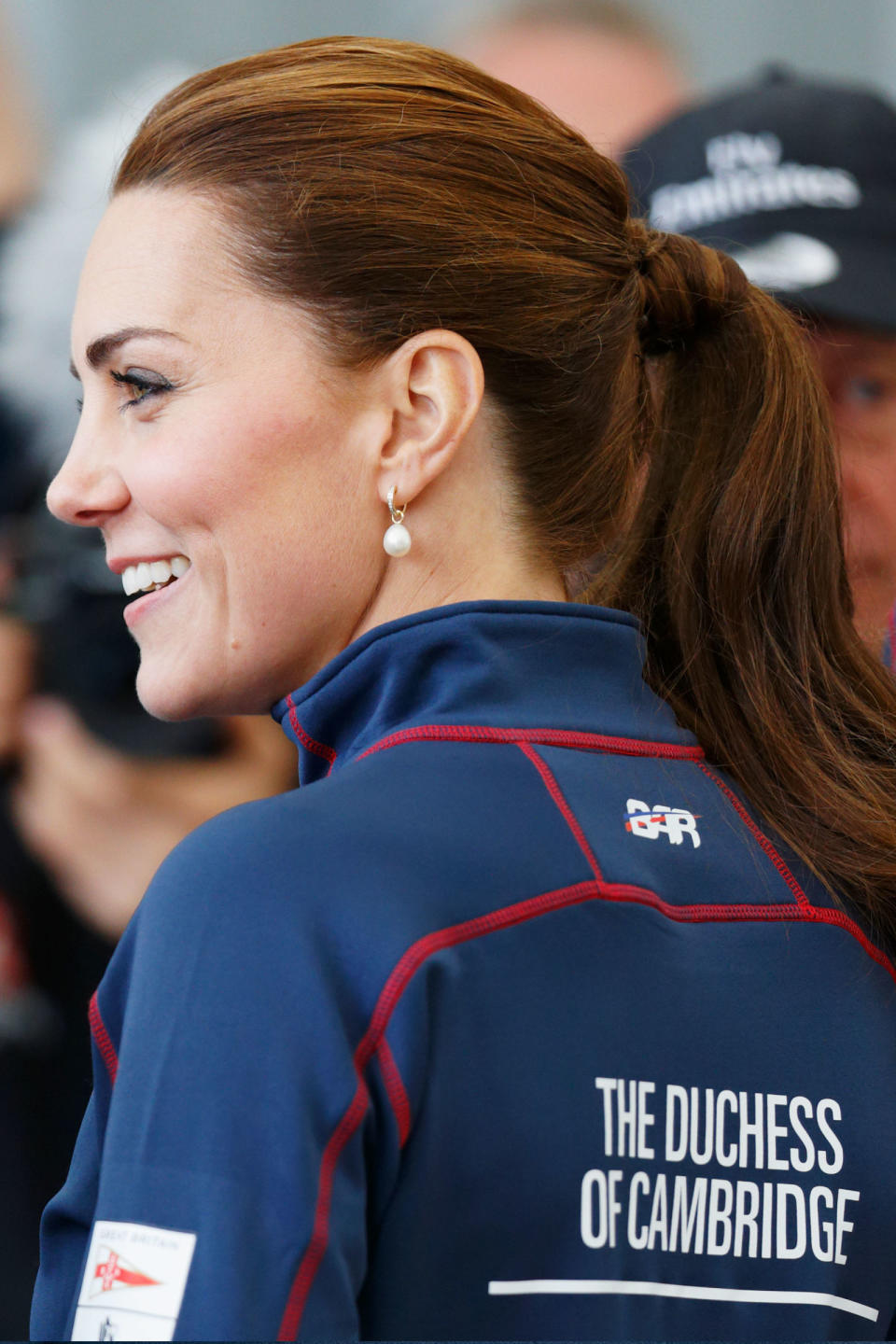 <p>Sporty Kate stays classy by wrapping her ponytail at the base. </p>