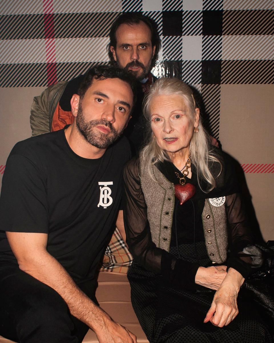 Riccardo Tisci, Andreas Kronthaler and Vivienne Westwood at the Vivienne Westwood x Burberry collaboration party