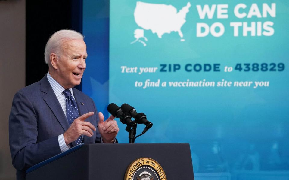 US President Joe Biden hopes to vaccinate 70 per cent of adults by July 4 - MANDEL NGAN/AFP via Getty Images