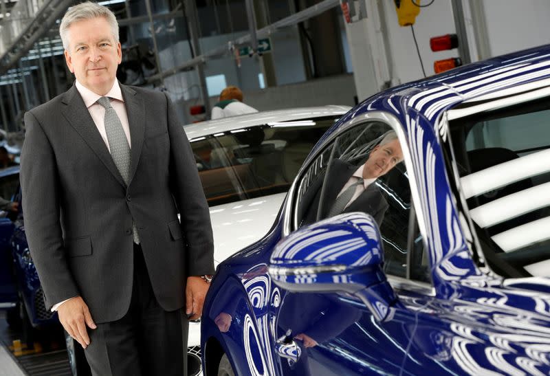 FILE PHOTO: Chairman and CEO of Bentley Motors Adrian Hallmark poses at their manufacturing facility in Crewe