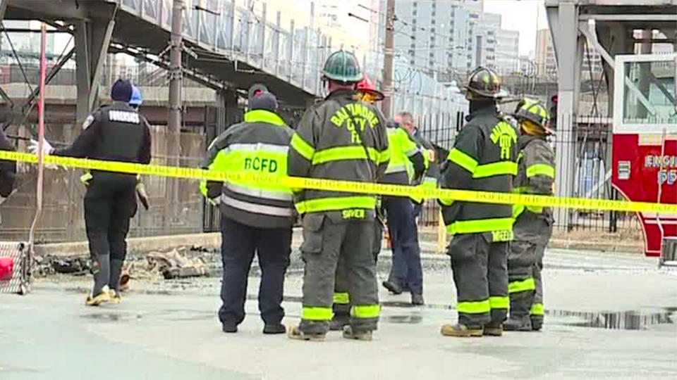 A man has died after the portable toilet he was using at a sports stadium caught on fire. Source: WMAR Baltimore