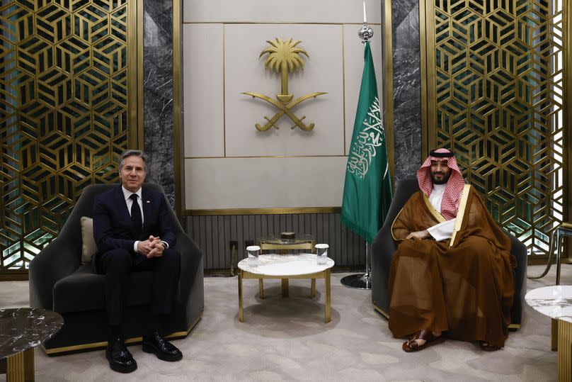 U.S. Secretary of State Antony Blinken meets Saudi Crown Prince Mohammed bin Salman in Jeddah, March 2024