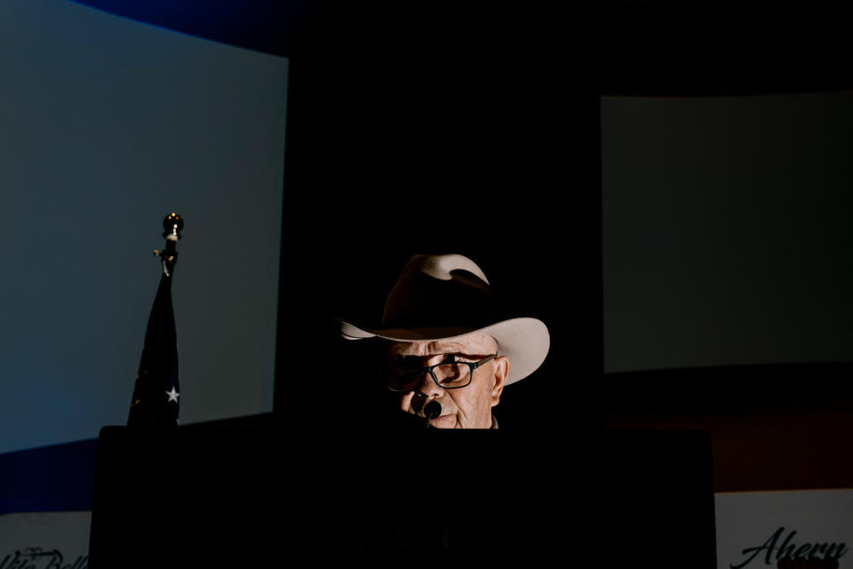 Klickitat County, Washington, Sheriff Bob Songer keeps his posse at the ready, as a potential militia. (Mark Abramson for NBC News)