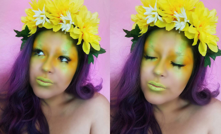 This vlogger just brought a whole new meaning to rocking a flower crown filter in real life.
