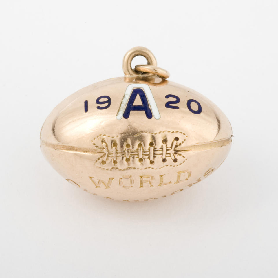 The Akron Pros’ championship fob from 1920. (Photo courtesy the Pro Football Hall of Fame)