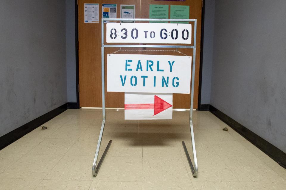 Early voting at the Lafayette Registrar of Voters Office.