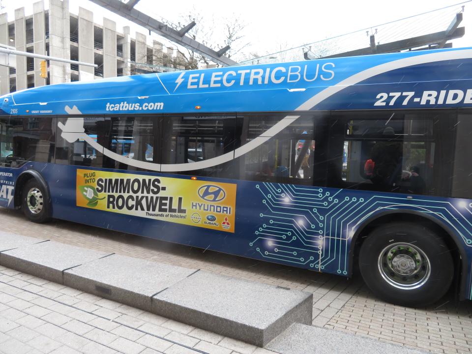 A TCAT electric bus.