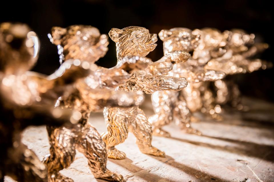 Blanks of the Berlinale Bears, the trophy of the Berlin International Film Festival, are lined up in the Hermann Noack picture foundry, in Berlin, Germany, Feb. 17, 2021.