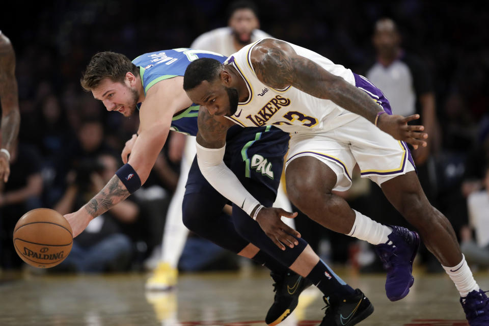 The race for All-Star captaincy between LeBron James and Luka Doncic is red hot. (AP Photo/Marcio Jose Sanchez)