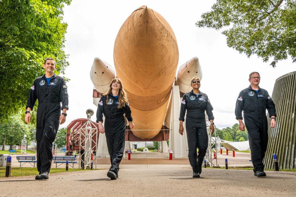 Jared Isaacman, Hayley Arceneaux, Dr Sian Proctor, and Chris Sembroski in ‘Countdown: Inspiration4 Mission to Space' (JOHN KRAUS/COURTESY OF NETFLIX)