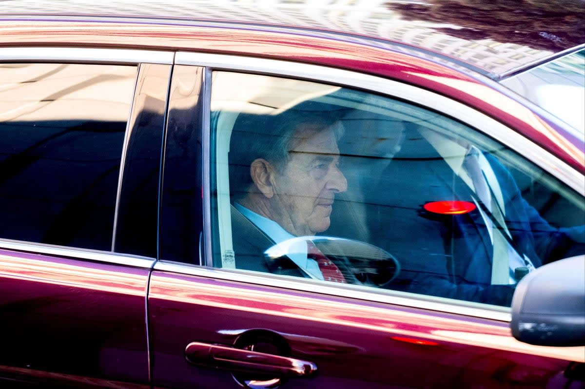 Paul Pelosi, husband of former House Speaker Nancy Pelosi, leaves after testifying in the federal trial of David DePape (AP)