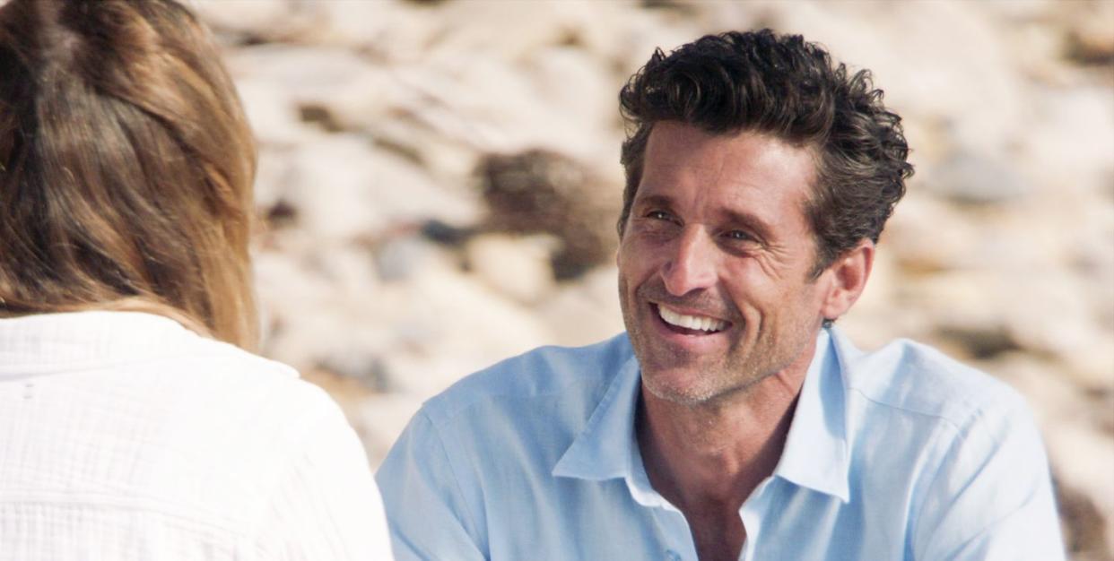 patrick dempsey as dr derek shepherd in meredith grey's dream scene, grey's anatomy season 17