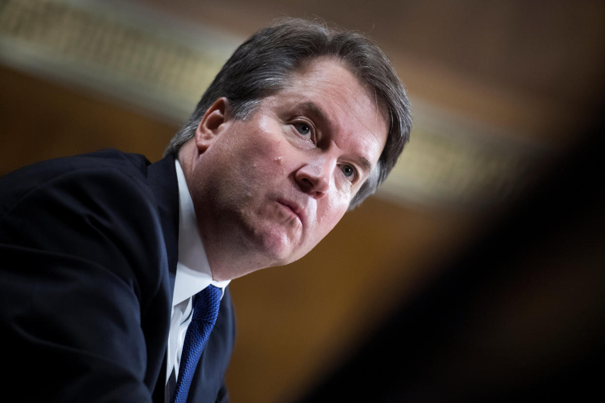 Judge Brett Kavanaugh testifies during a Senate Judiciary Committee hearing on Sept. 27. (Photo: POOL New / Reuters)