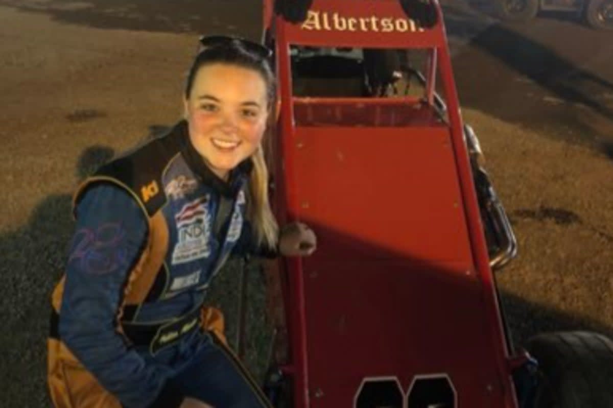 Tony Stewart Racing TQ Midget driver Ashlea Albertso, 24, was killed in a ‘road rage’ incident on Indiana highway (Twitter/@AshDogRacing )