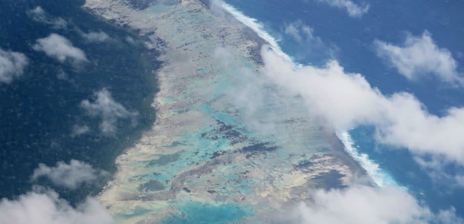 Aerial view of North Sentinel Island, Andaman