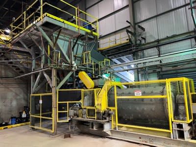 Electra has installed material feed processing equipment prior to black mass recycling at its refinery (CNW Group/Electra Battery Materials Corporation).
