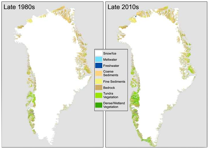 Changes in Greenland's land cover. University of Leeds