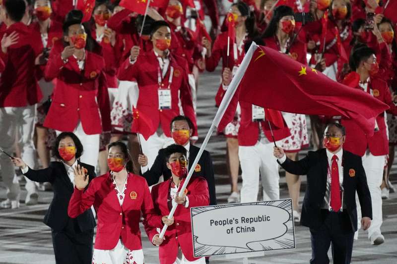 2021年7月23日，中國隊出席日本東京奧運開幕式（AP）