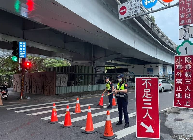 清明連假北市中山區高乘載管制。（圖／中山分局提供）