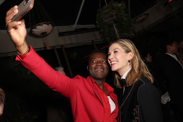 <p>Chelsea Lauren/Shutterstock</p> David Oyelowo and Rosamund Pike