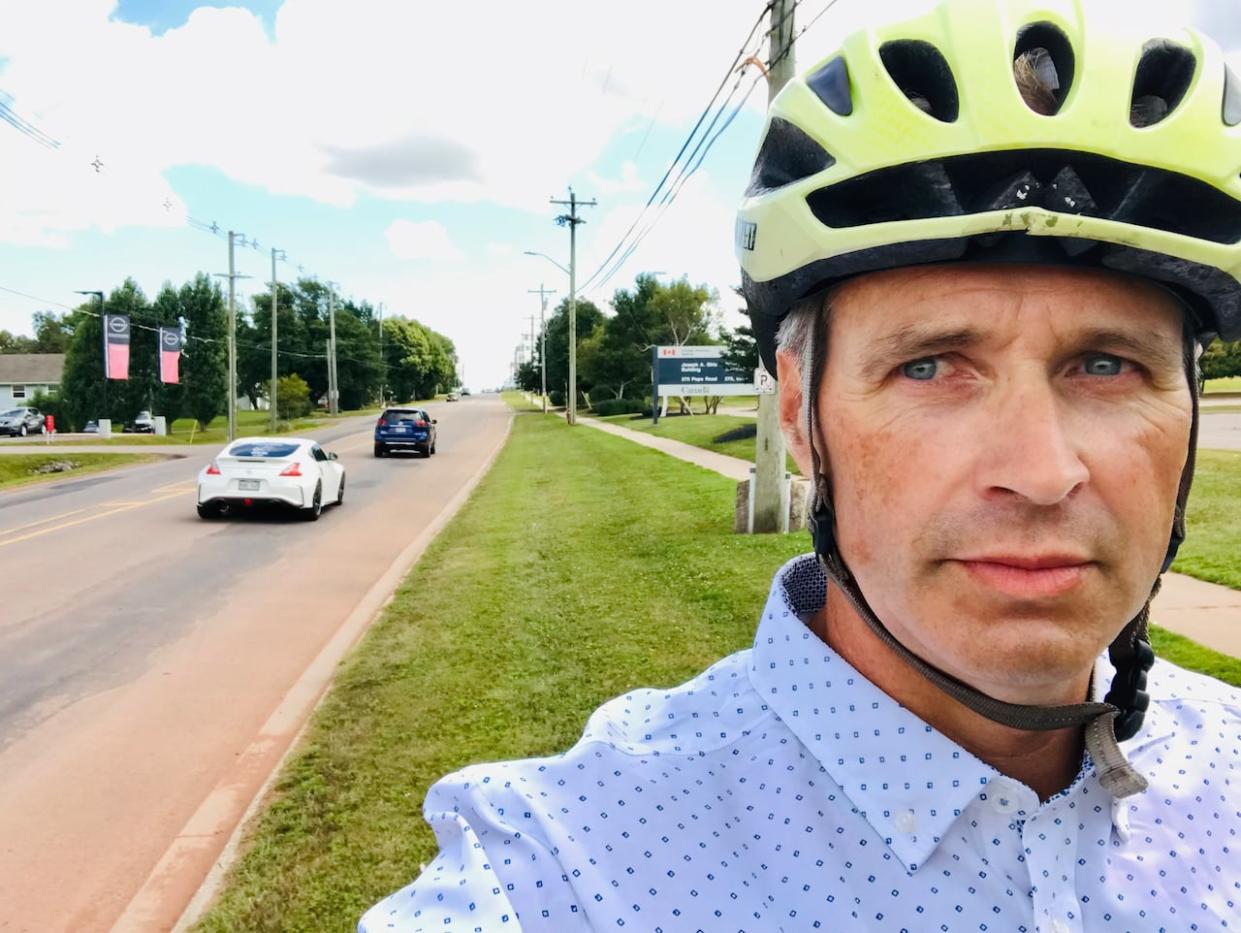 Ken Trenholm, president of the active transportation advocacy group SAFE Summerside, says he wants more data from police about how and where vehicle collisions with pedestrians and cyclists happen in the city.  (Submitted by Ken Trenholm - image credit)