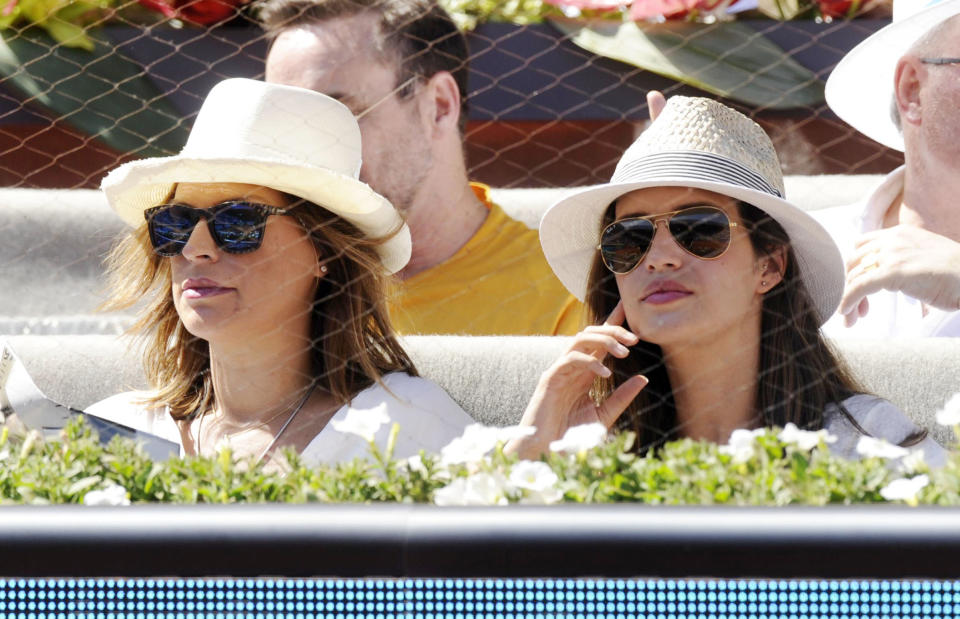 MADRID, MADRID - MAY 09:  (L-R) Raquel Perera and Sara Carbonero attend Mutua Madrid Open on May 9, 2014 in Madrid, Spain.  (Photo by Europa Press/Europa Press via Getty Images)