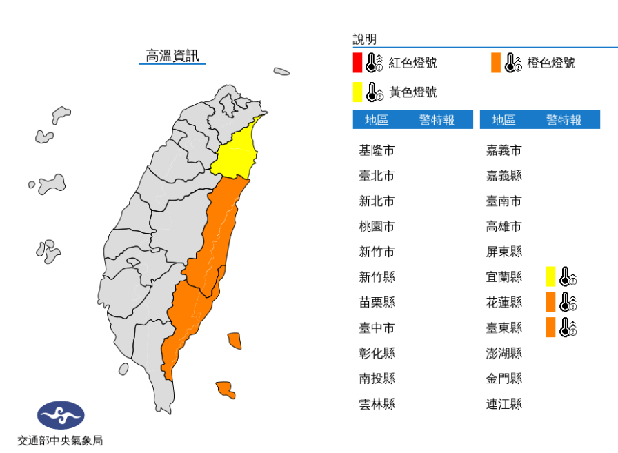 高溫資訊／氣象局提供