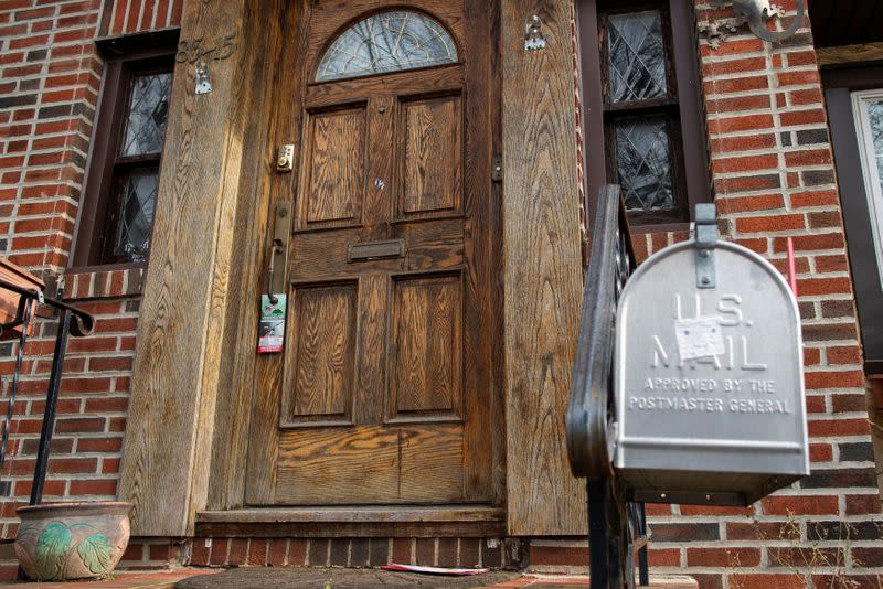 The childhood home of U.S. President Donald Trump is seen in the Jamaica Estates section of Queens borough of New York