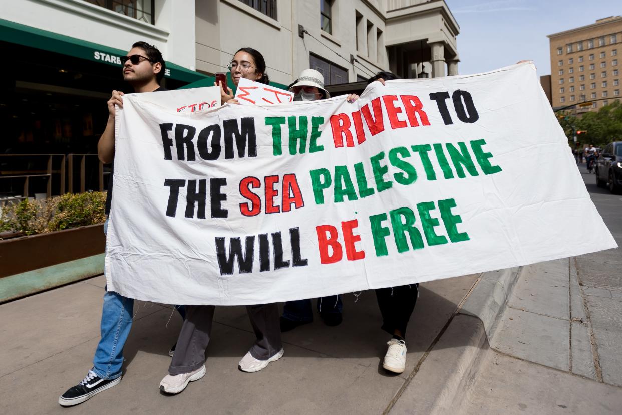 El Paso for Palestine marched around Downtown El Paso on Saturday, Oct. 21, 2023, to show support for Palestine during the ongoing Israel-Hamas war.