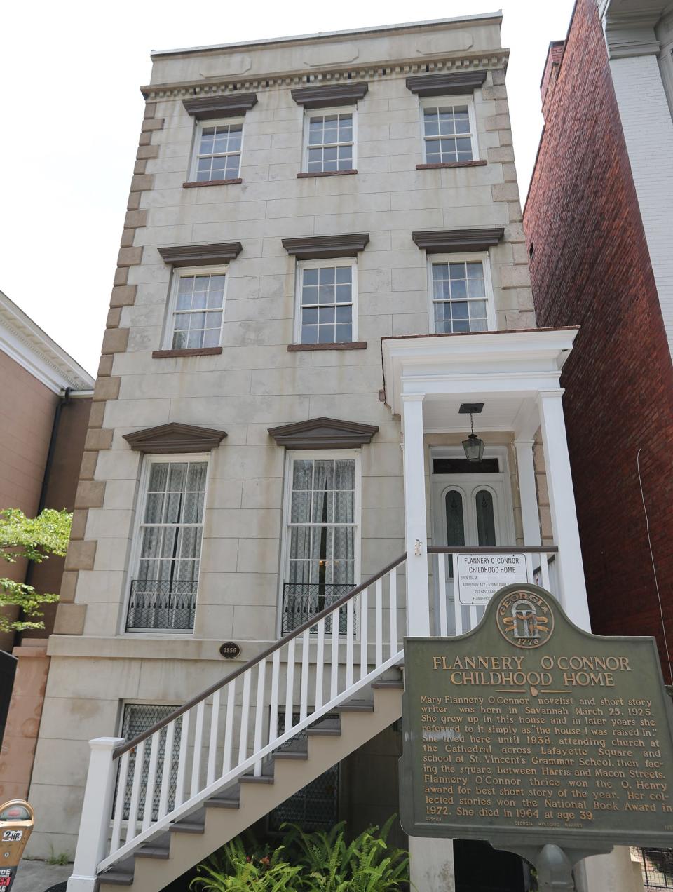 The Flannery O'Connor Childhood Home on Charlton Street in Savannah, GA. 