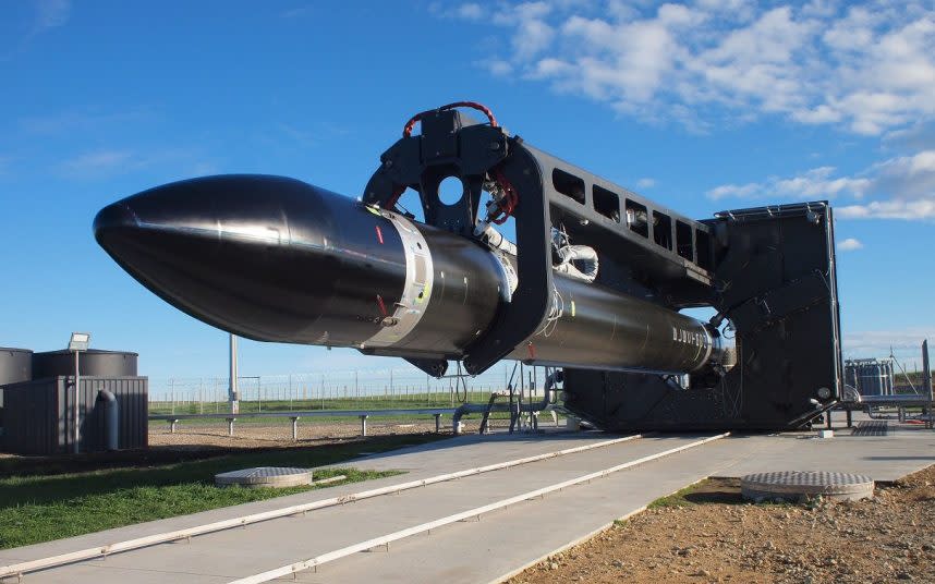 A undated handout photo made available by Rocket Lab on 25 May 2017 shows the Electron rocket being transported to a launch pad prior to liftoff at the Rocket Lab Launch Complex 1 on Mahia Peninsula, North Island, New Zealand - Credit: ROCKET LAB / HANDOUT