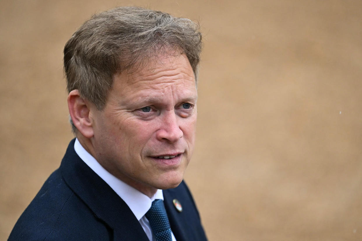 Britain's Defence Secretary Grant Shapps arrives prior to the King's Birthday Parade, 