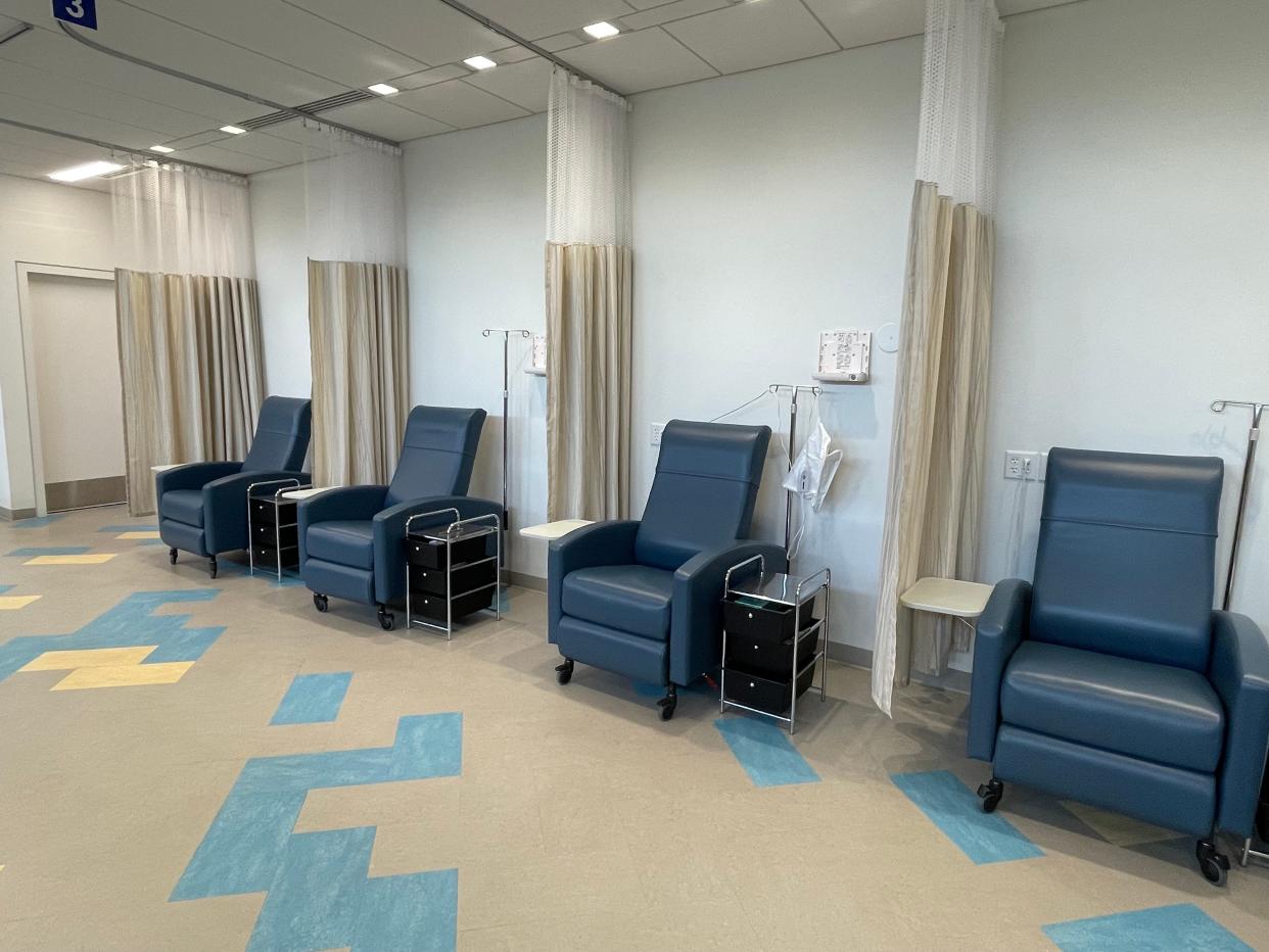 Attorney General Gentner Drummond issued guidance Tuesday clarifying the state's prohibition on abortion. Empty chairs are pictured inside the Oklahoma City Planned Parenthood clinic.