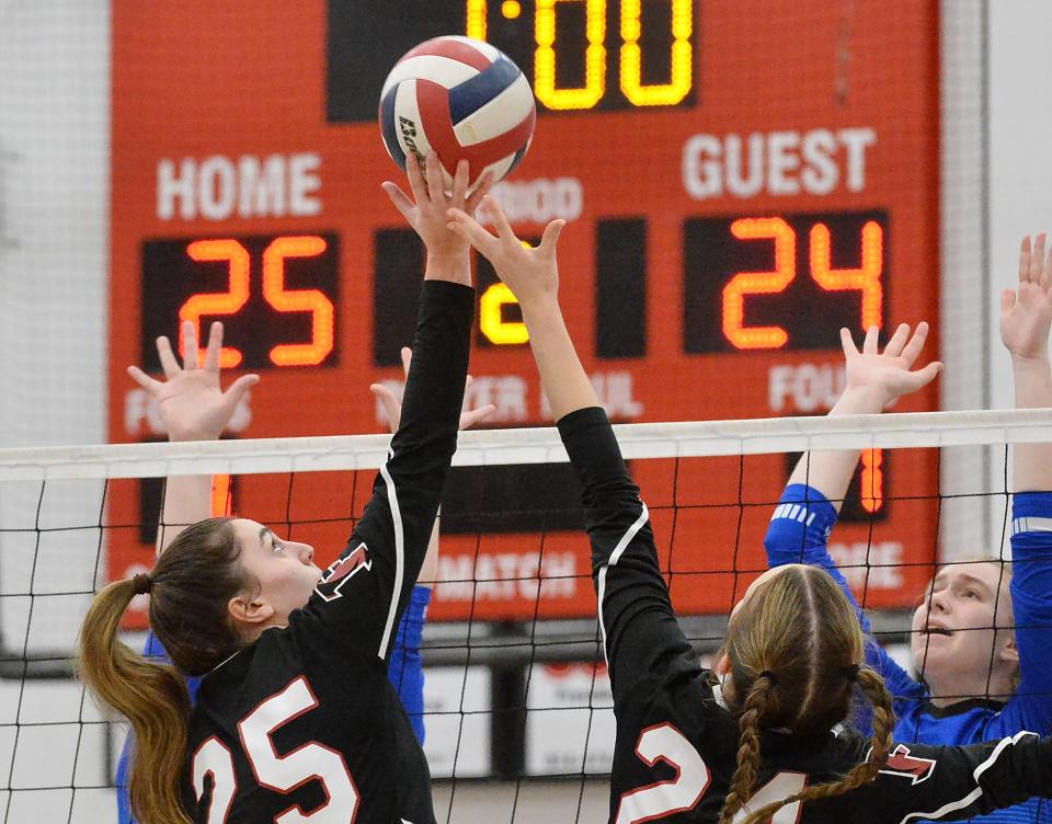 Fairview High School senior Maddie Weber (25) scores against Fort LeBoeuf in Fairview Township on Sept. 19.