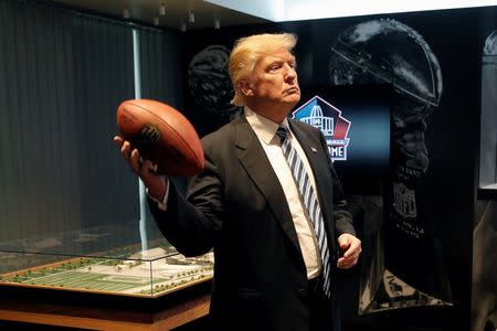 Republican presidential nominee Donald Trump tours the Pro Football Hall of Fame in Canton, Ohio, U.S., September 14, 2016. REUTERS/Mike Segar