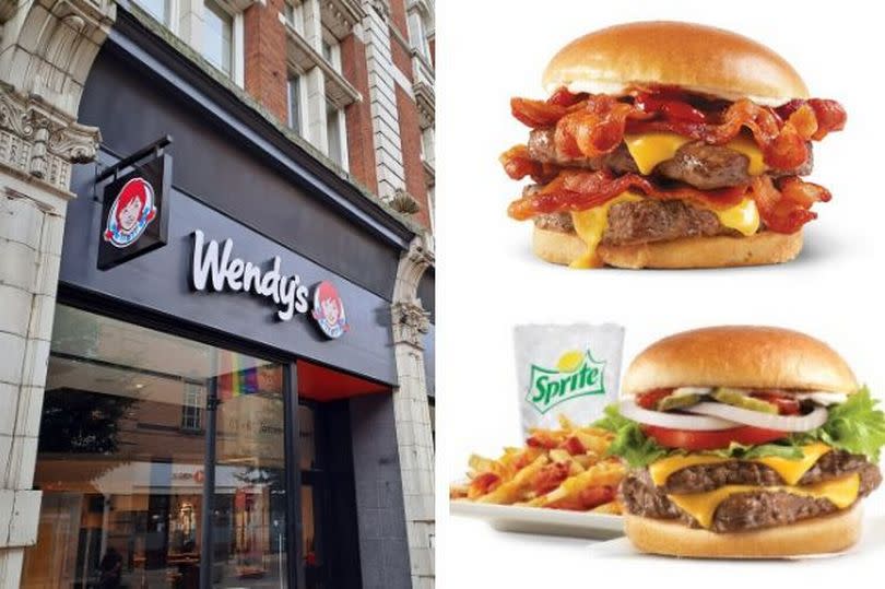 Wendy's new Hull city centre branch, home of the Baconator (top) and Dave's Double Combo
