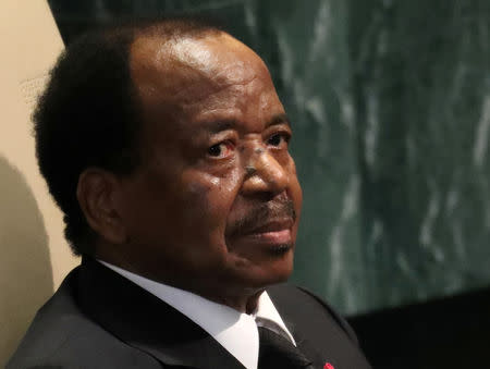 FILE PHOTO: President Paul Biya of Cameroon waits to address the 71st United Nations General Assembly in Manhattan, New York, U.S. September 22, 2016. REUTERS/Carlo Allegri -/File Photo