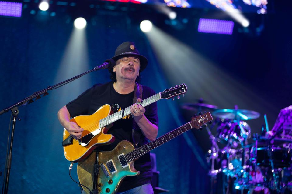 Carlos Santana during a September 2021 performance in Augusta, Georgia.