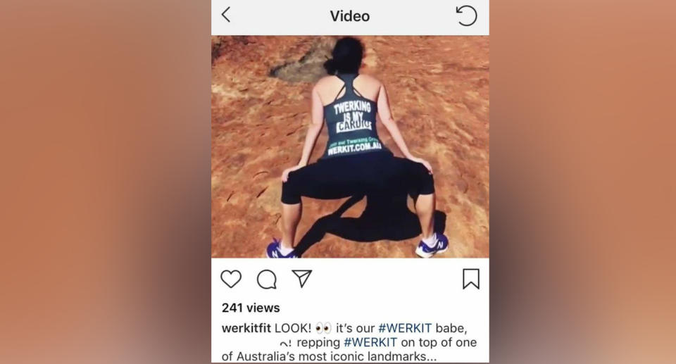 Werkit Twerk Dance Fitness sparked outrage with a video of a member twerking. Source: Instagram