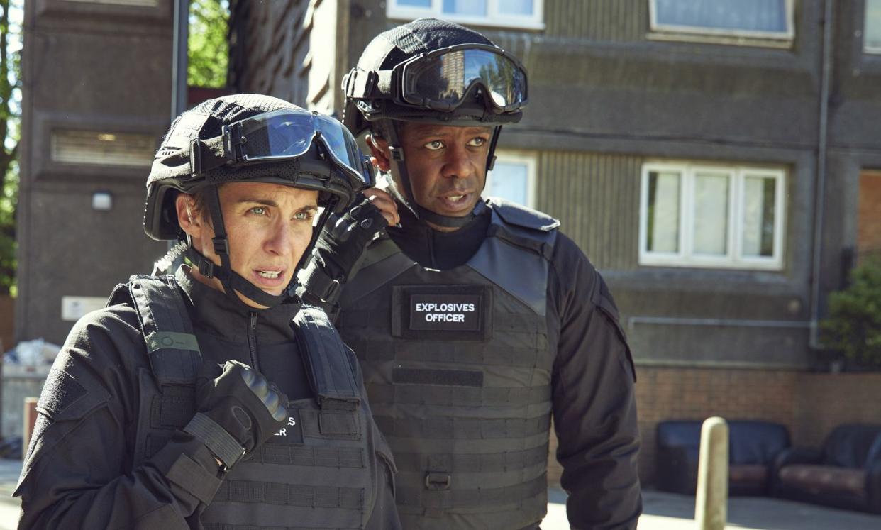 vicky mcclure and adrian lester in trigger point, their new drama about bomb disposal experts