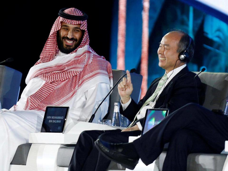 Mohammed bin Salman with Softbank CEO, Masayoshi Son (Reuters)