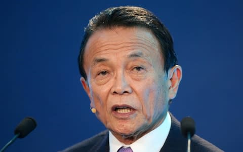 Taro Aso, the finance minister, has commented on the case - Credit: Reuters