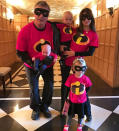 <p>He does a winning impression of Donald Trump on <i>Saturday Night Live</i>, but Baldwin chose to step out as the dad from Disney’s <i>Incredibles</i> on Halloween. His wife, Hilaria, and their babies — Leonardo, Rafael, and Carmen — dressed as the other members of the superhero family, of course. (Photo: <a rel="nofollow noopener" href="https://www.instagram.com/p/BMPaHz4hvnv/?taken-by=hilariabaldwin&hl=en" target="_blank" data-ylk="slk:Instagram;elm:context_link;itc:0;sec:content-canvas" class="link ">Instagram</a>) </p>