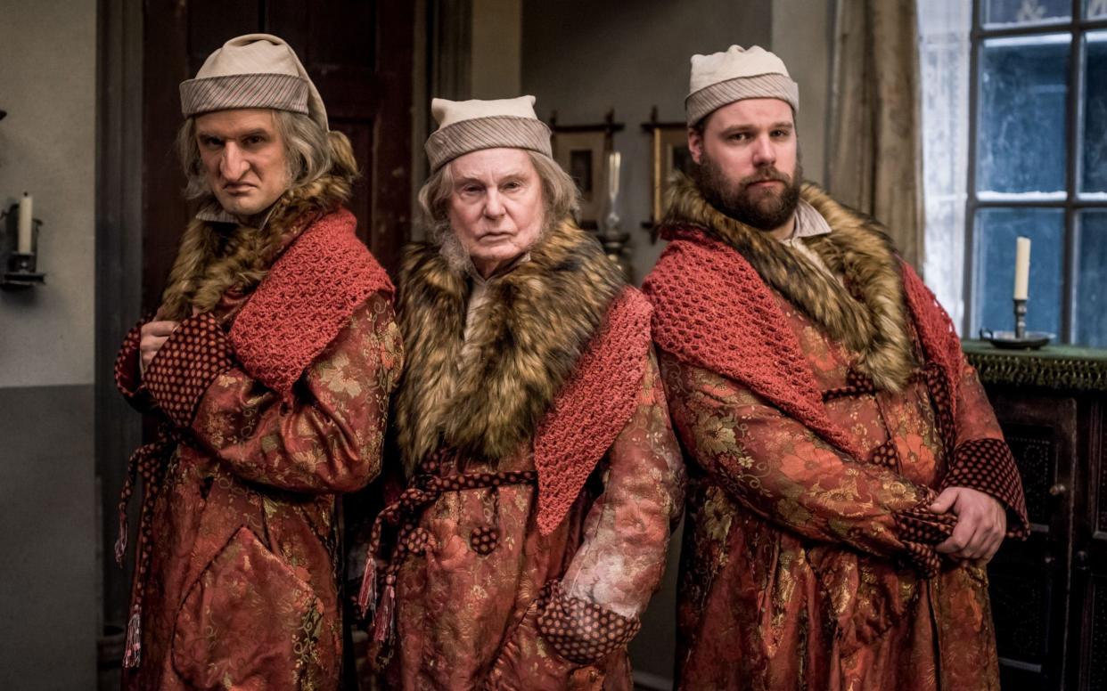 Bah humbug! Henry Shields, Derek Jacobi and Henry Lewis as Scrooge  - BBC