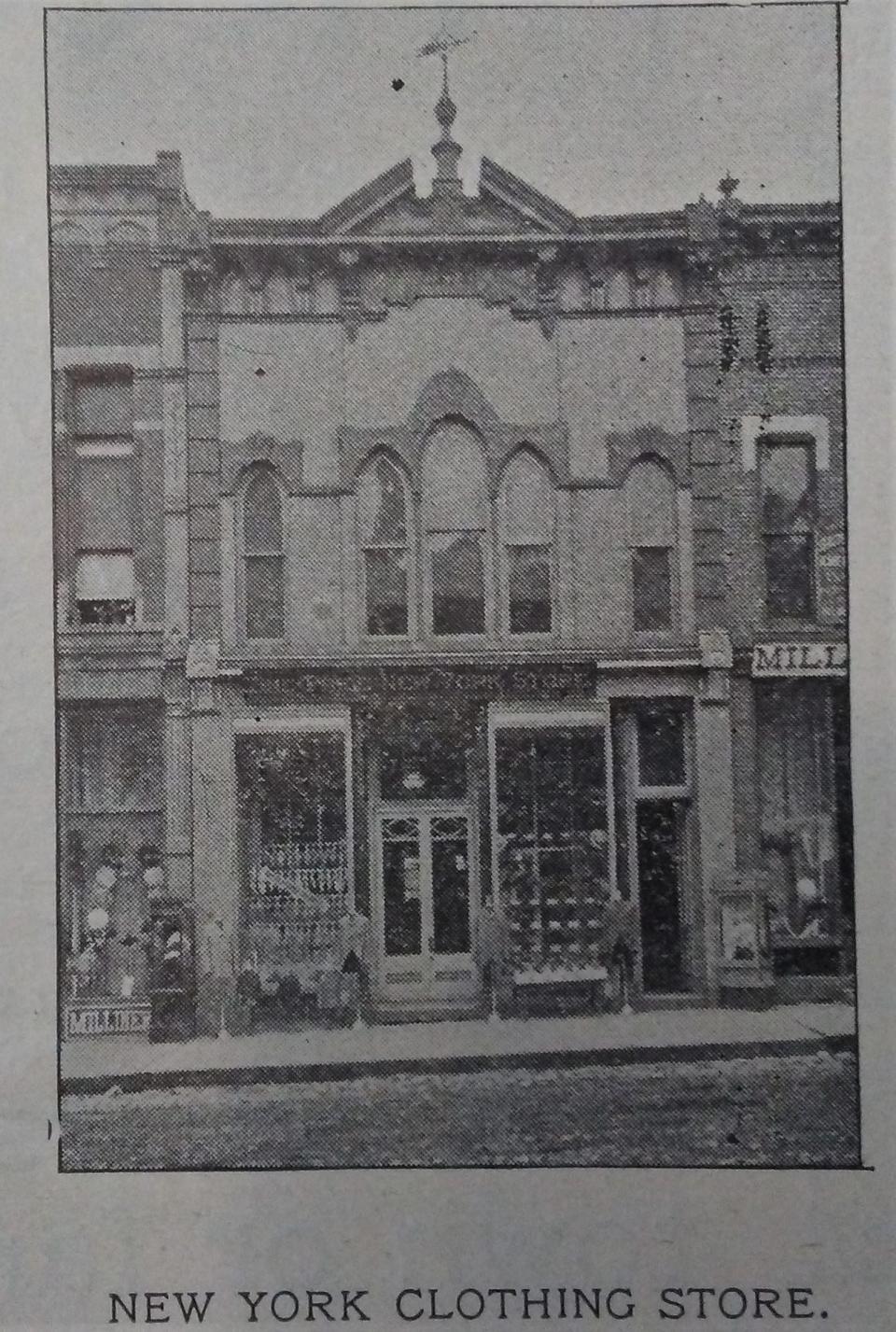 Pictured is the New York Clothing Store as shown in a photo in the Ashland Gazette in 1895.