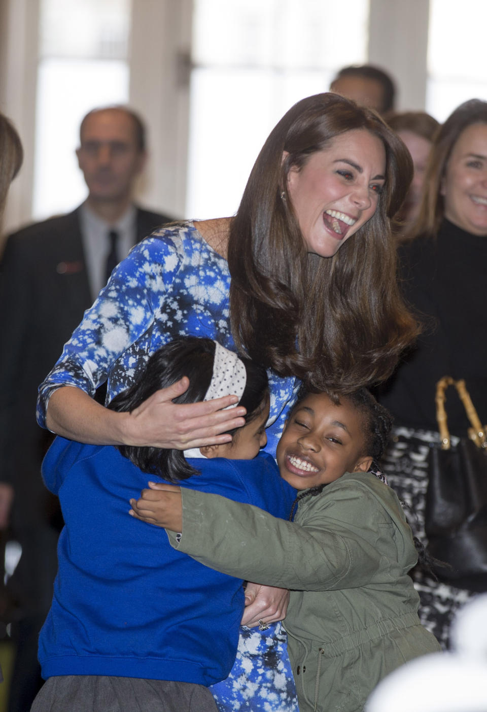 Laughing with children during a meeting of the Charities Forum at BAFTA in October 2015