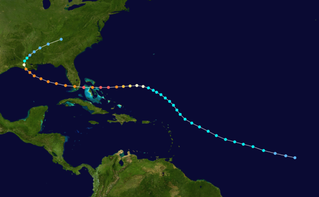 Hurricane Andrew path