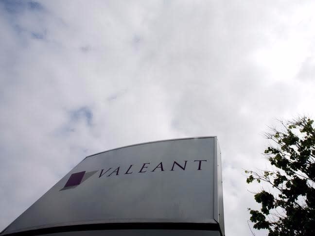 The company logo of Valeant Pharmaceuticals International Inc is seen at its headquarters in Laval, Quebec May 19, 2015.   REUTERS/Christinne Muschi