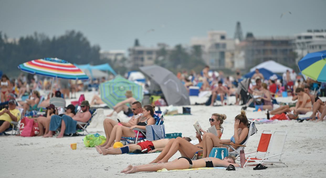 During spring break, thousands of people visited Siesta Key Village and Siesta Key Beach.